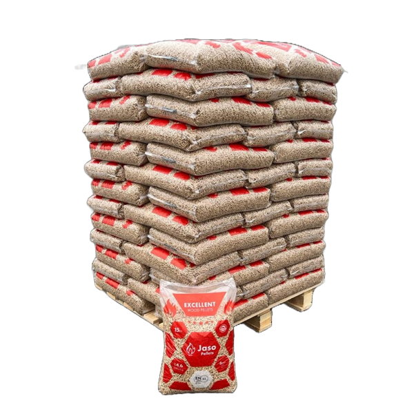 Jaso Excellent houtpellets2 Jaso Excellent houtpellets ENplus A1 – Pallet van 65 zakken x 15 kg
