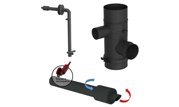 Pack Pelletkachel MARINA 14KW Luchtdicht + Ventilatiekit - Wit