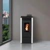 Pack Pelletkachel MARINA 14KW Luchtdicht + Ventilatiekit - Wit